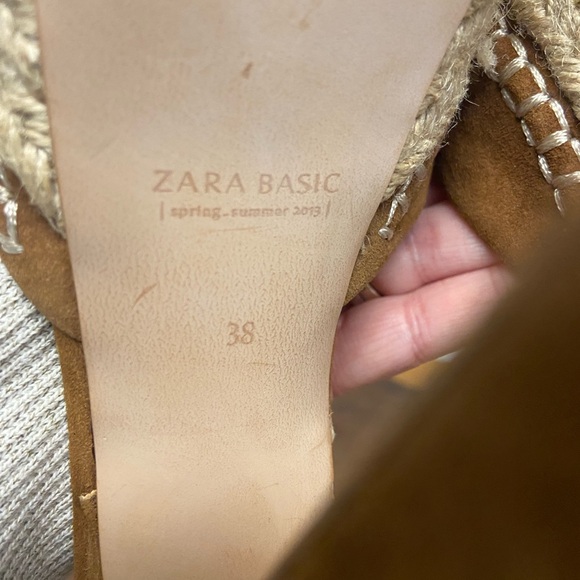 Zara Soft Suede Espadrilles platform Ankle Strap Heels - Picture 13 of 13